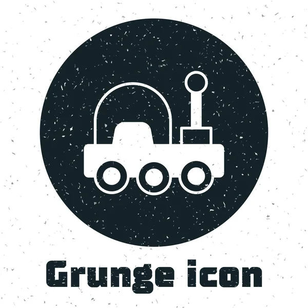 Grunge Mars Rover Icono Aislado Sobre Fondo Blanco Space Rover — Vector de stock