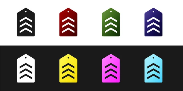 Nastavit Ikonu Symbol Izolované Černobílém Pozadí Vojenský Odznak Vektor — Stockový vektor