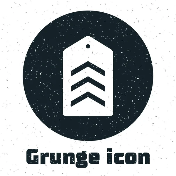 Icono Grunge Chevron Aislado Sobre Fondo Blanco Signo Placa Militar — Vector de stock