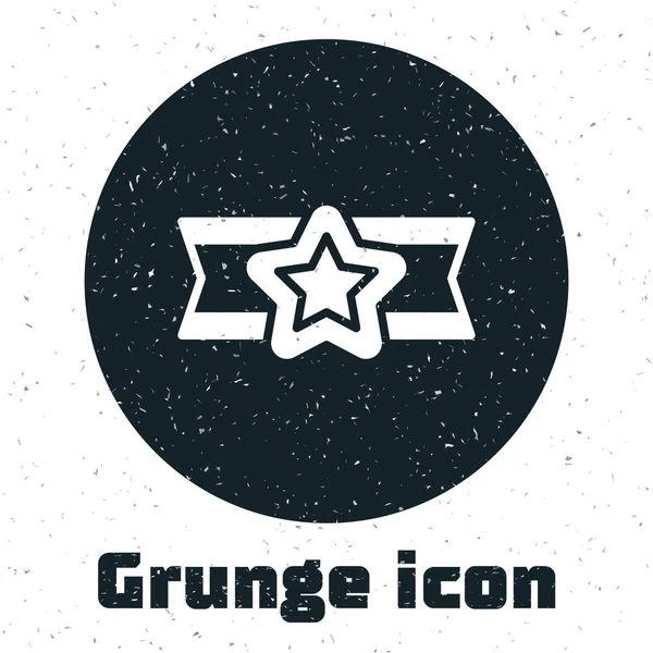 Grunge Star Icono Militar Estadounidense Aislado Sobre Fondo Blanco Insignias — Vector de stock