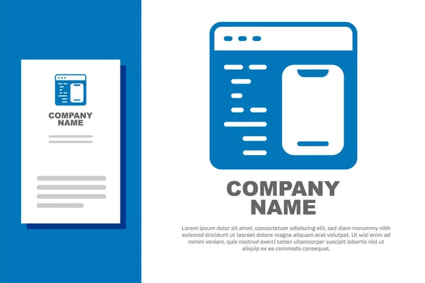 Blue Software Web Developer Programmeercode Pictogram Geïsoleerd Witte Achtergrond Javascript — Stockvector