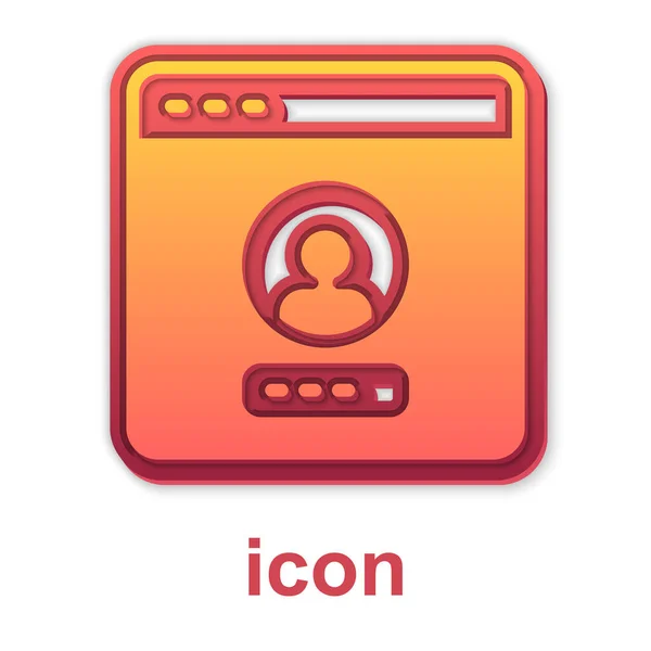 Oro Crear Icono Pantalla Cuenta Aislado Sobre Fondo Blanco Vector — Vector de stock