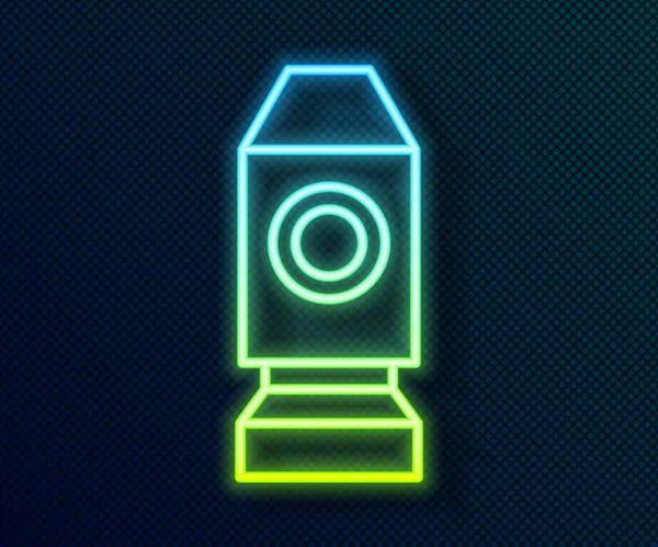 Glowing Neon Line Rocket Ship Icon Isolated Black Background Space — Stock Vector