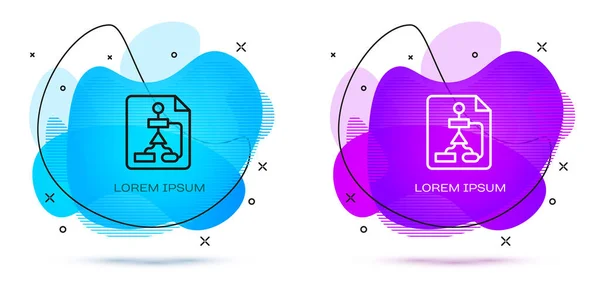 Linea Piastrelle Diagramma Flusso Progettazione Del Programma Icona Del Piano — Vettoriale Stock