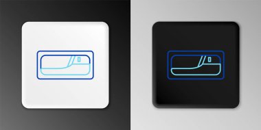 Line Car kapı kolu simgesi gri arkaplanda izole edildi. Renkli taslak konsepti. Vektör