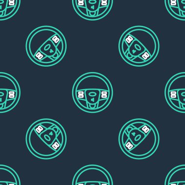 Çizgili direksiyon simgesi siyah arkaplanda izole edilmiş. Araba tekeri ikonu. Vektör