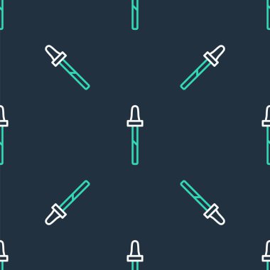 Pipette simgesi siyah arkaplanda izole edilmiş. Tıbbi, kozmetik, kimya laboratuvarı ekipmanları. Vektör