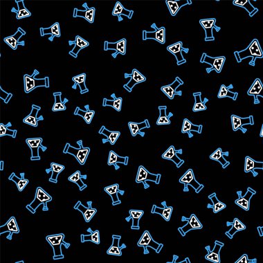 Esrar ya da kenevir ikonu içmek için Line Glass bong siyah arka planda izole edilmiş pürüzsüz desen. Vektör