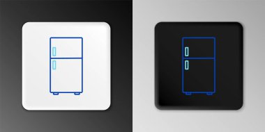 Buzdolabı simgesi gri arkaplanda izole edildi. Buzdolabı buzdolabı. Ev aletleri ve aletler. Renkli taslak konsepti. Vektör