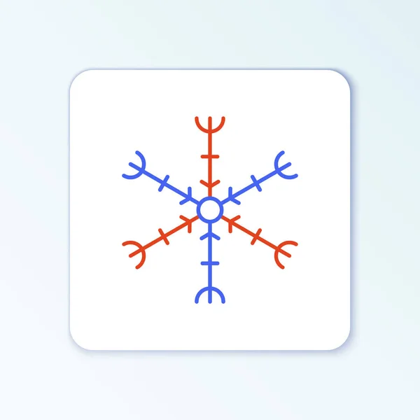 Line Snowflake Symbol Isoliert Auf Weißem Hintergrund Buntes Rahmenkonzept Vektor — Stockvektor