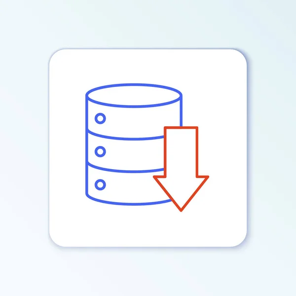 Line Server Data Web Hosting Icon Isolert Hvit Bakgrunn Fargerik – stockvektor