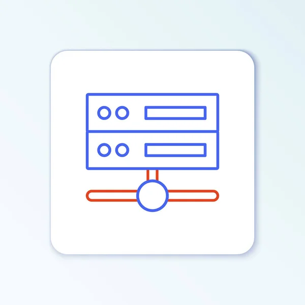 Линия Данные Значок Веб Хостинга Выделенный Белом Фоне Красочная Концепция — стоковый вектор