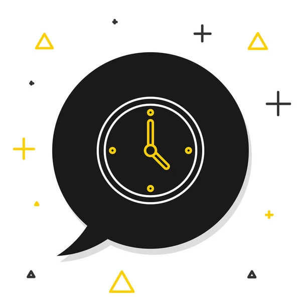 Line Clock Ikon Elszigetelt Fehér Háttérrel Idő Szimbólum Színes Vázlat — Stock Vector