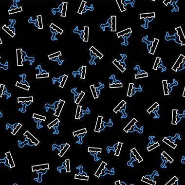 Çizgili uçan ördek simgesi siyah arka planda izole edilmiş. Vektör