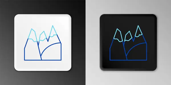Ícone Montanhas Linha Isolado Fundo Cinza Símbolo Vitória Conceito Sucesso — Vetor de Stock