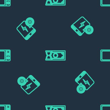 Hattı hızlı ödemeler, güç bankası ayarları ve mikrodalga fırını sorunsuz bir şablona ayarla. Vektör.