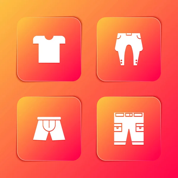 Set Shirt Hose Männer Unterhose Und Short Oder Symbol Vektor — Stockvektor