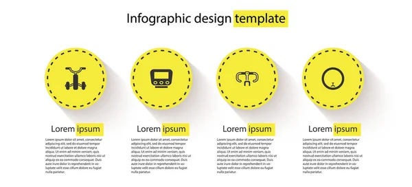 Set Fahrrad Für Kinder Tacho Lenker Und Rad Geschäftsinfografische Vorlage — Stockvektor