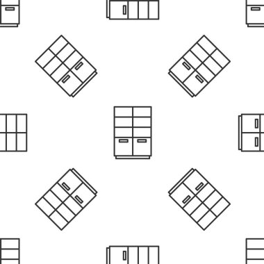 Gri çizgi Gardırop ikonu beyaz arka planda kusursuz desen izole etti. Vektör.