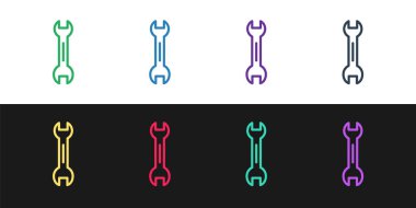 Çizgi anahtarı simgesini siyah ve beyaz arkaplanda izole et. Vektör.