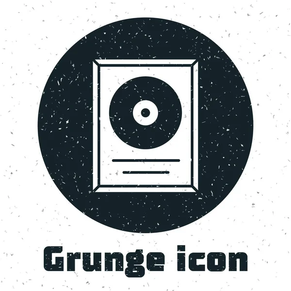 Grunge Disk Award Frame Icon Isoliert Auf Weißem Hintergrund Moderne — Stockvektor