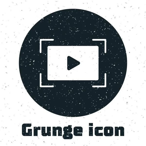 Grunge Online Spielen Video Symbol Isoliert Auf Weißem Hintergrund Filmstreifen — Stockvektor