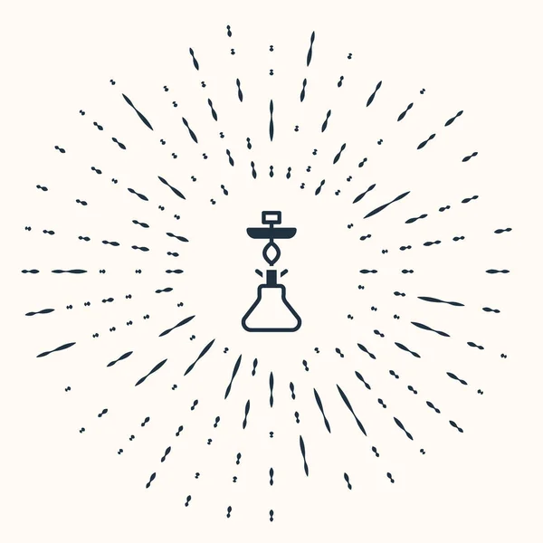 Сіра Піктограма Кальяну Ізольована Бежевому Фоні Абстрактне Коло Випадкових Точок — стоковий вектор