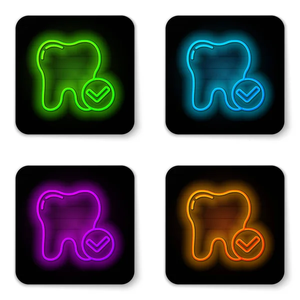 Glowing Neon Line Tooth Whitening Concept Icon Isolated White Background — Stock Vector