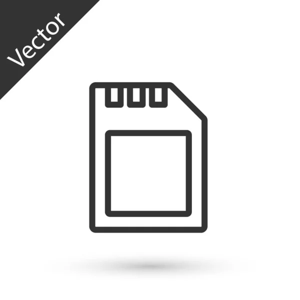 Graue Linie Karte Symbol Isoliert Auf Weißem Hintergrund Speicherkarte Adapter — Stockvektor