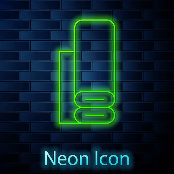 Linea Neon Luminosa Icona Tessuto Indiano Isolata Fondo Parete Mattoni — Vettoriale Stock