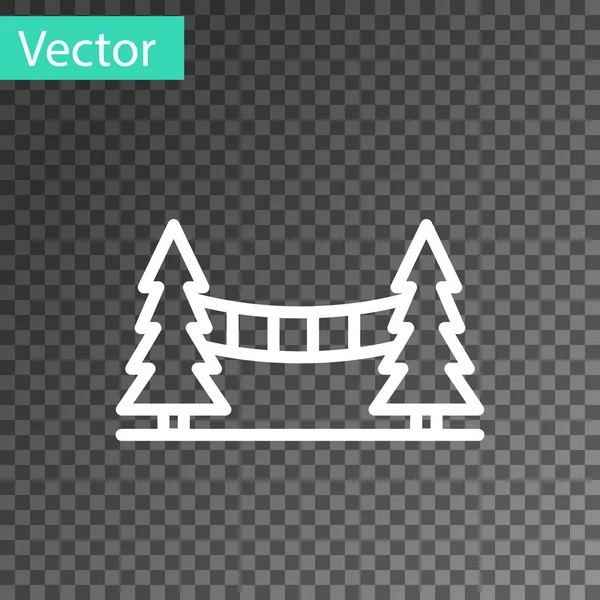 Línea Blanca Capilano Puente Colgante Vancouver Canadá Icono Aislado Sobre — Vector de stock