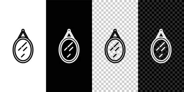 Establecer Línea Espejo Icono Aislado Sobre Fondo Blanco Negro Vector — Archivo Imágenes Vectoriales