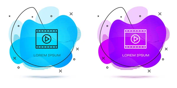 Línea Online Reproducir Icono Vídeo Aislado Sobre Fondo Blanco Película — Archivo Imágenes Vectoriales