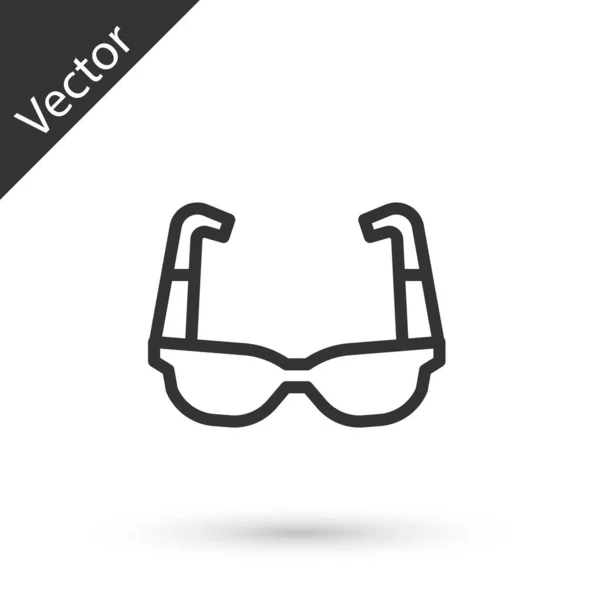 Graue Linie Sport Sonnenbrille Symbol Isoliert Auf Weißem Hintergrund Sportbrillenikone — Stockvektor
