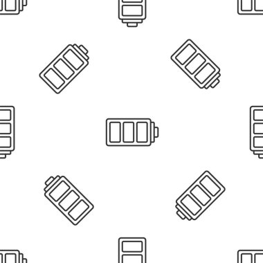 Gri çizgi Batarya şarj seviyesi gösterge simgesi beyaz arka planda izole edilmiş pürüzsüz desen. Vektör