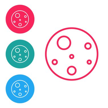 Kırmızı çizgi Mars ikonu beyaz arka planda izole edildi. Simgeleri daire düğmelerine ayır. Vektör