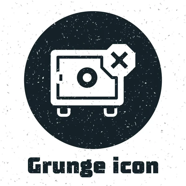 Grunge Safe Symbol Isoliert Auf Weißem Hintergrund Der Tür Befand — Stockvektor