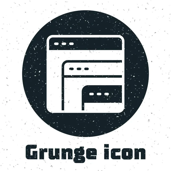 Grunge Software Ícone Código Programação Desenvolvedor Web Isolado Fundo Branco — Vetor de Stock