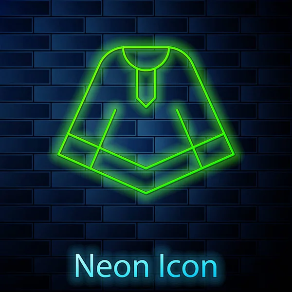 Linea Neon Incandescente Icona Tradizionale Messicana Abbigliamento Poncho Isolato Sfondo — Vettoriale Stock