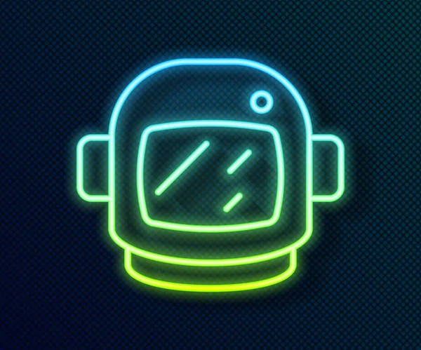 Glowing Neon Line Astronaut Helmet Icon Isolated Black Background Vector — Stock Vector