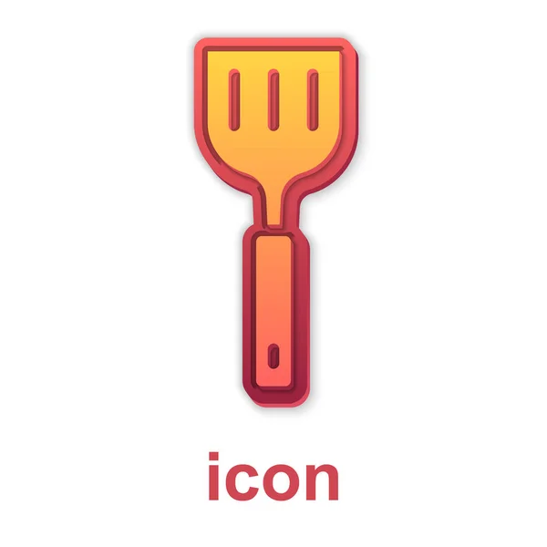 Gold Spatula Icon Isolated White Background Kitchen Spatula Icon Bbq — Stock Vector