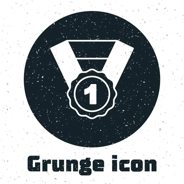 Grunge Dog Award Symbool Pictogram Geïsoleerd Witte Achtergrond Medaille Met — Stockvector