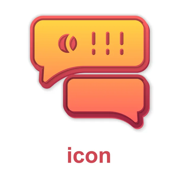 Gold Speech Bubble Chat Baseball Game Icon Isolated White Background — Stock Vector
