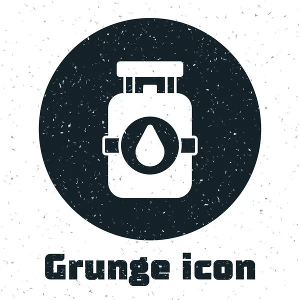 Grunge Icono Del Tanque Gas Propano Aislado Sobre Fondo Blanco — Vector de stock