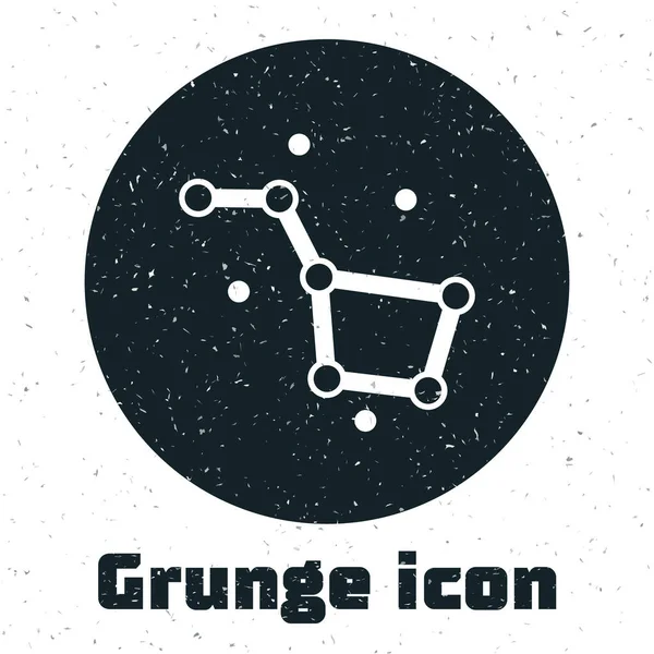 Grunge Great Bear Sternbild Symbol Isoliert Auf Weißem Hintergrund Monochrome — Stockvektor