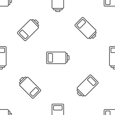 Gri çizgi Batarya şarj seviyesi gösterge simgesi beyaz arka planda izole edilmiş pürüzsüz desen. Vektör
