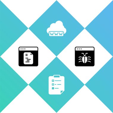 Yazılım, Pano ve kontrol listesi, Web Geliştirme ve Sistem hata simgesini ayarla. Vektör