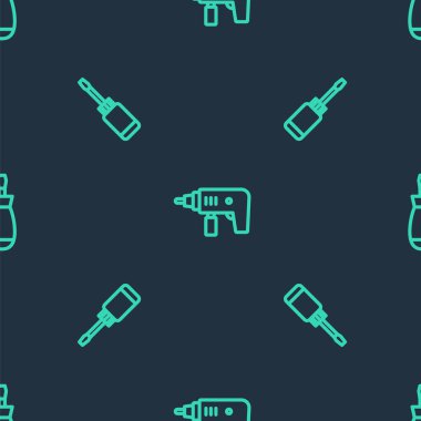 Elektrik matkap, tornavida ve kusursuz desen ayarlayın. Vektör