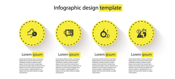 Küresel Ekonomik Kriz Güvenli Para Bombası Ticari Bilgi Şablonu Vektör — Stok Vektör