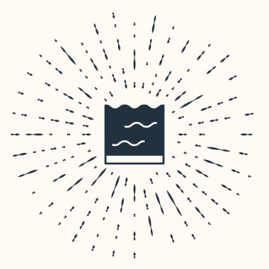 Gri Akvaryum simgesi bej arka planda izole edilmiş. Ev ve evcil hayvanlar için akvaryum. Soyut çember rastgele noktalar. Vektör.